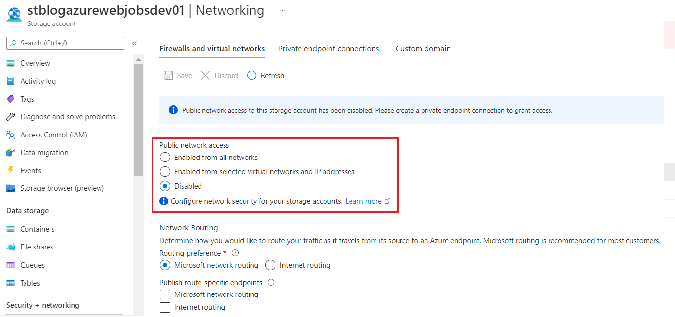 Network-locked Storage Account