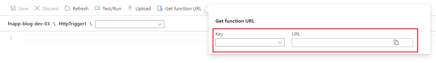 Figure 6: Get function URL is blank